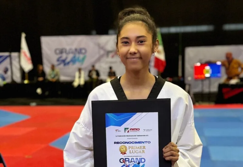 Tamaulipecos Fernanda Sierra y José María Núñez triunfan en el Grand Slam de Taekwondo