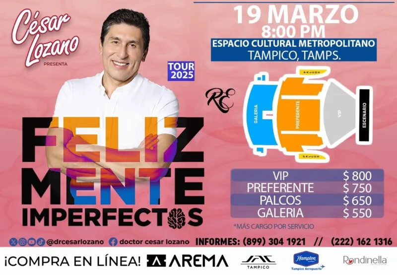 Invita DIF Tamaulipas a la conferencia “Feliz Mente Imperfectos” de César Lozano