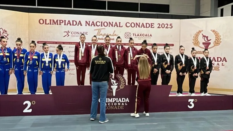 Presentación dorada de Gimnasia Rítmica de Tamaulipas en Olimpiada Nacional