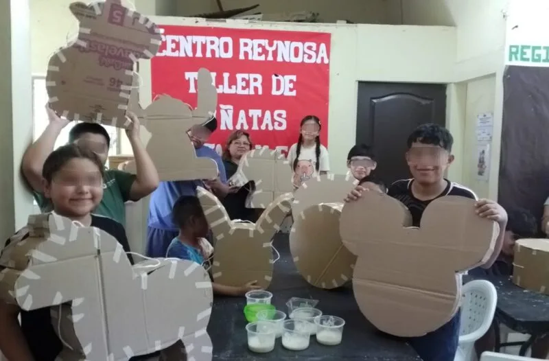 Fomentan valores y prevención del delito con taller infantil de piñatas en Reynosa