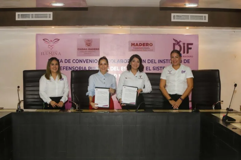 Firma convenio Instituto de Defensoría Pública del Estado de Tamaulipas con DIF Ciudad Madero para garantizar atención jurídica gratuita