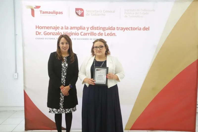 Rinde homenaje Instituto de Defensoría Pública a Gonzalo Higinio Carrillo de León por su legado en la justicia tamaulipeca