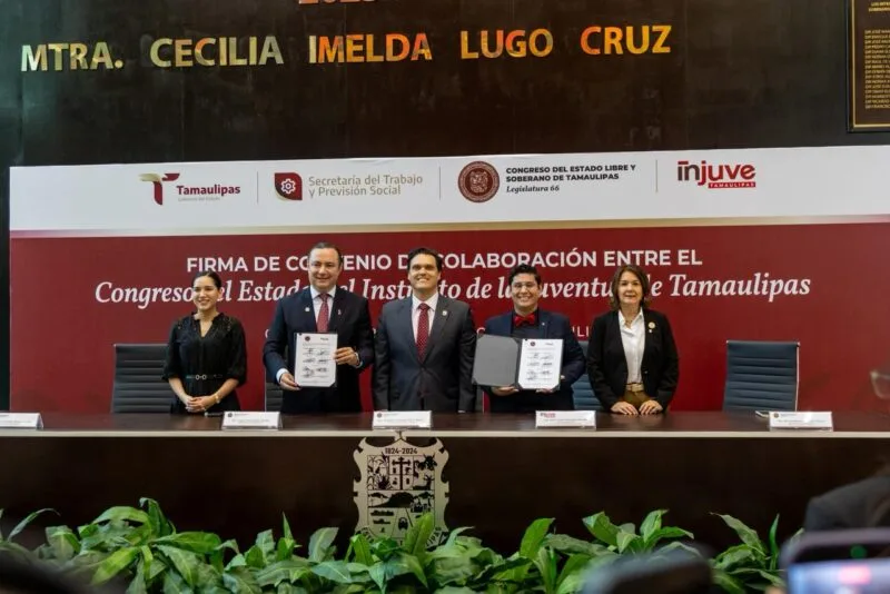 Celebran convenio de colaboración el Instituto de la Juventud y Congreso del Estado de Tamaulipas