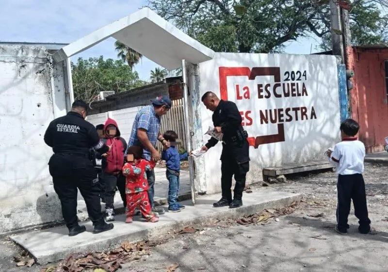 Refuerza Guardia Estatal de Género proximidad con niños y niñas en planteles de educación básica