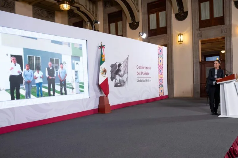 Desde la mañanera, Claudia Sheinbaum encabeza entrega de viviendas en Tamaulipas