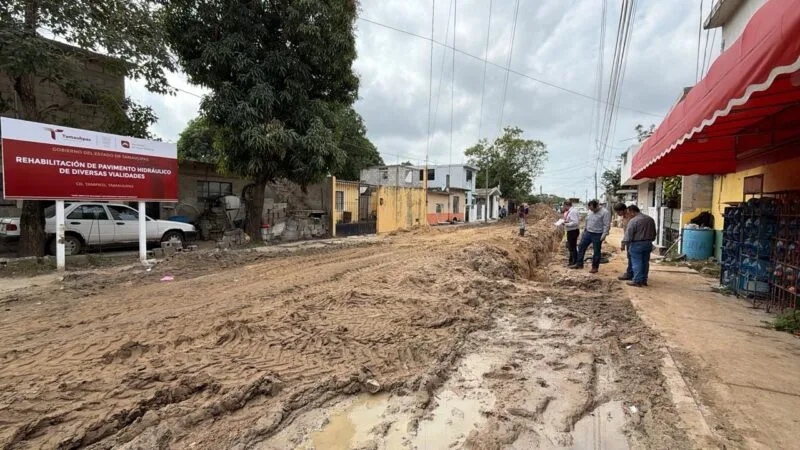 Gobierno y DIF Tamaulipas desarrollan obras viales a través del programa Lazos del Bienestar