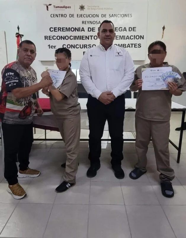 Entregan a PPLs de CEDES Reynosa constancias y premio nacional en box penitenciario