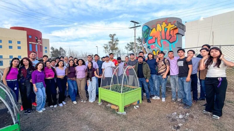 Fortalece UT Matamoros innovación ambiental con huerto tecnológico
