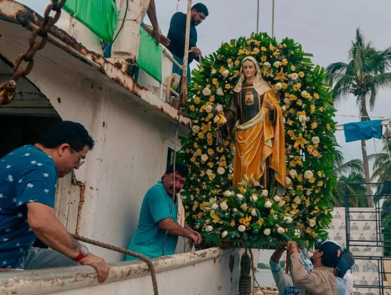 Invitan a presenciar la XVI procesión náutica de la Virgen del Carmen en el sur de Tamaulipas