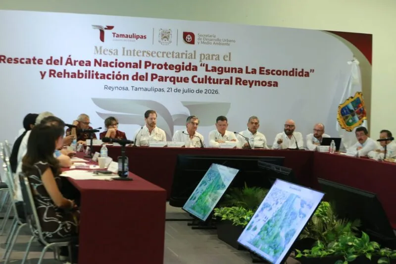 Revisa Américo avances de la estrategia integral para rescatar Laguna La Escondida y rehabilitar el Parque Cultural Reynosa