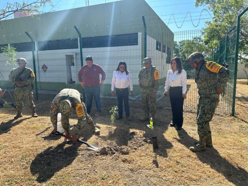 Entrega Gobierno de Tamaulipas 200 árboles al 77/o Batallón de Infantería