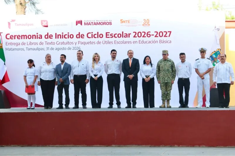 Da secretario de Finanzas banderazo inicial al ciclo escolar 2026-2027 en Matamoros