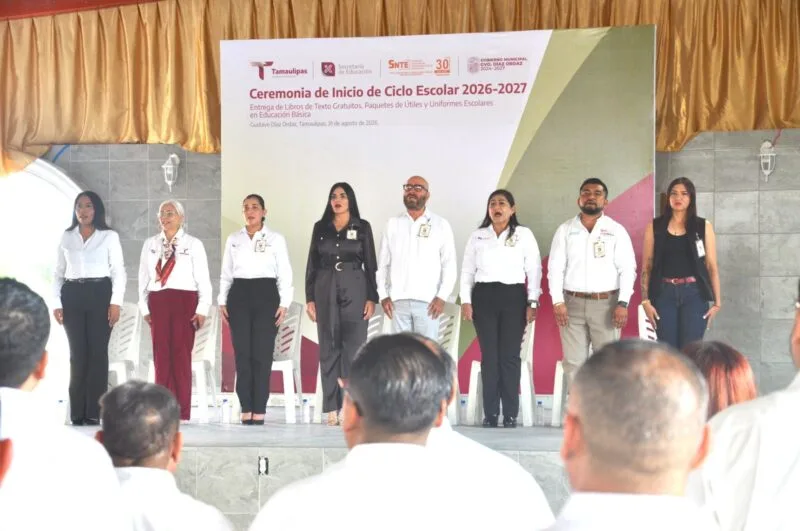 Refrenda secretario de Recursos Hidráulicos compromiso de Tamaulipas con la educación en Díaz Ordaz