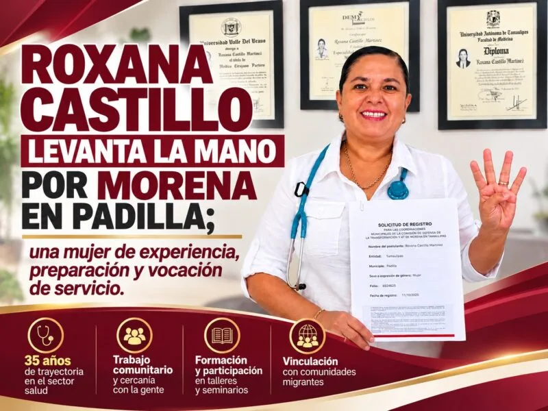 Dialogando.- Roxana Castillo levanta la mano por Morena en Padilla