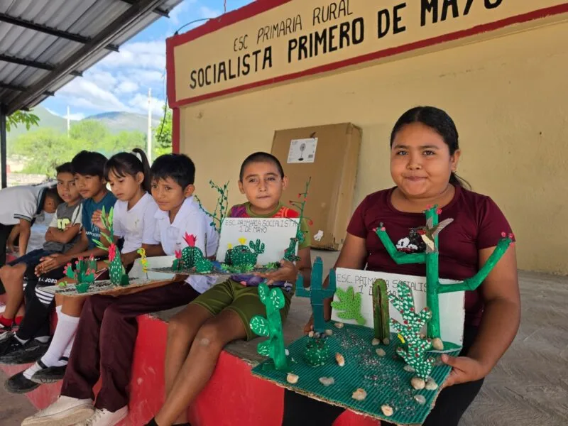 Fomenta SEDUMA conservación de cactáceas entre niñas y niños del altiplano tamaulipeco